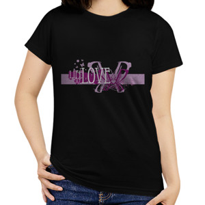 Kaos Design Love Ungu