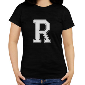 Kaos Kaos Hitam Huruf R Keren