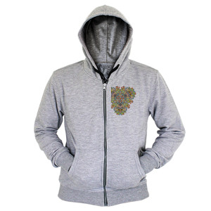 Hoodie Zipper Kaos Ornamen Harmoni Kehidupan