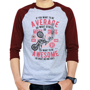 Kaos Raglan motor awesome motocross