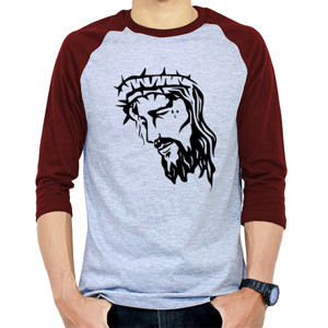 Kaos Raglan Siluet Wajah Yesus
