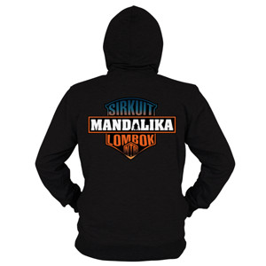 Hoodie Zipper Mandalika Circuit Lombok NTB Gradient Badge 