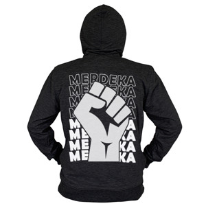 Hoodie Zipper Hut RI Agustusan Teks Putih