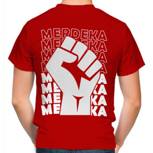 Kaos Hut RI Agustusan Teks Putih