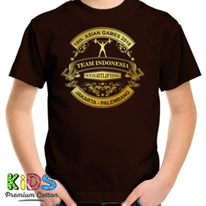Kaos ASIAN GAMES 2018 - ANGKAT BESI GOLD TEAM INDONESIA