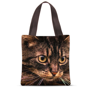 Tas Tote Fullprint Kucing coklat