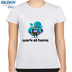 Kaos Kaos Putih Lengan Pendek Work At Home