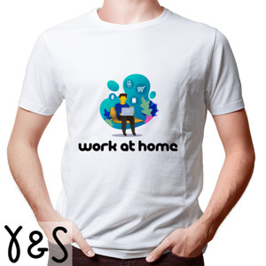 Kaos Kaos Putih Lengan Pendek Work At Home