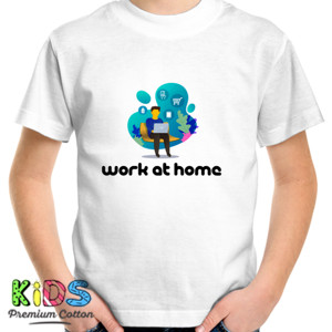 Kaos Kaos Putih Lengan Pendek Work At Home