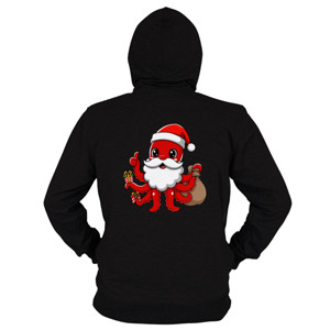 Hoodie Zipper Kaos Natal Santa Octopus