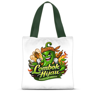 Tas Tote Fullprint Lombok Hijau