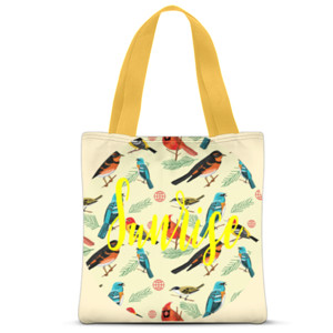 Tas Tote Fullprint tas bird sunrise