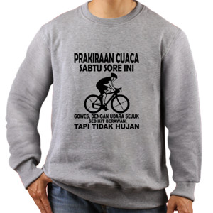 Jaket Sweater Kaos Pria Pencinta Sepeda Bahagia Prakiraan Cuaca