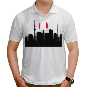 Kaos Polo View Kota Tokyo Landmarks Gunung Fuji Jepang