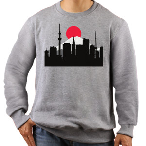 Jaket Sweater View Kota Tokyo Landmarks Gunung Fuji Jepang