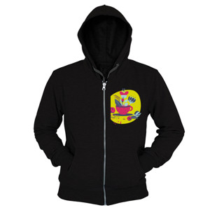 Hoodie Zipper Flower Cup