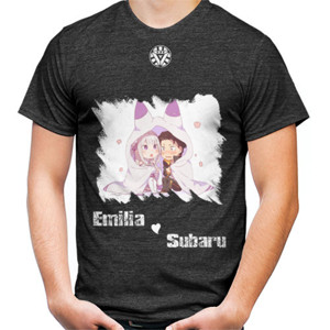 Kaos Re:Zero Couple Emilia x Subaru