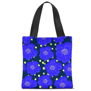 Tas Tote Fullprint Blue Flower