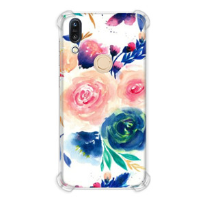 Casing HP Blue Peach Rose Flowers Painting