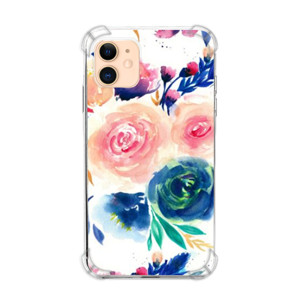 Casing HP Blue Peach Rose Flowers Painting