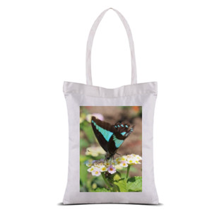 Tas Tote Blue-Brown Butterfly