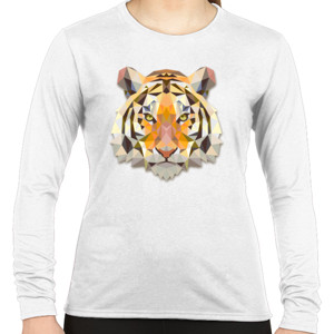 Kaos Tiger Face Triangle Art 