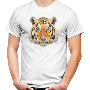 Kaos Tiger Face Triangle Art