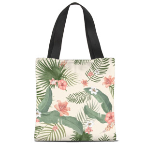 Tas Tote Fullprint Tropical foliage illustration