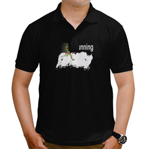 Kaos Polo Jaket Hoodie tanpa resleting tema Running