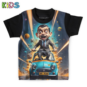 Kaos Anak Full-Print mr. bean car