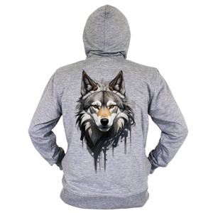 Hoodie Zipper Serigala dengan ilustrasi vektor 