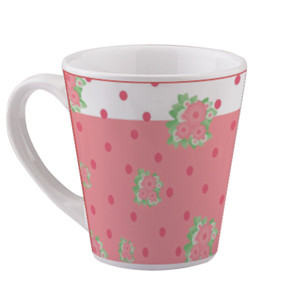 Mug Shabbychic Polkadot Pink Flower