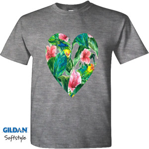 Kaos love tropical heart