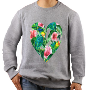 Jaket Sweater love tropical heart