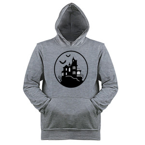 Jaket Hoodie Haunted House Stencil ( halloween )