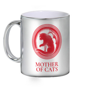 Mug Silver Mother of Cats - Red (silver)