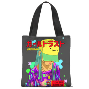 Tas Tote Fullprint Tas Tote Wanita, Desain Anime Lucu 