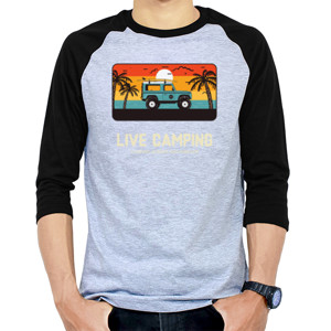 Kaos Raglan Kaos Tema Live Camping