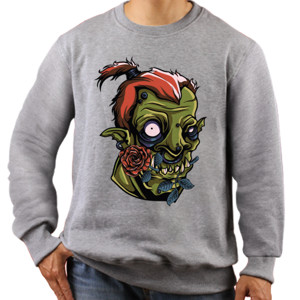 Jaket Sweater Zombie Red Rose