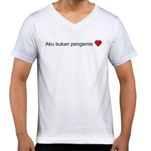 Kaos  Kaos Wanita Pengemis Cinta V-Neck by Co_mbro