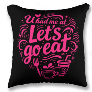 Bantal Valentine Love Food Typography