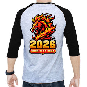 Kaos Raglan Kaos Imlek 2026 Naga Api – Gong Xi Fa Chai Unisex
