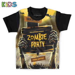 Kaos Anak Full-Print Baju Kaos Anak ZOMBIE PARTY