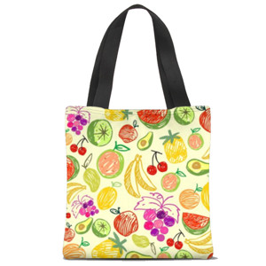 Tas Tote Fullprint Buah-buahan segar