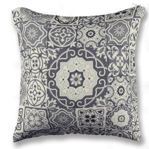 Bantal Monochrome Mosaic Pattern - Pola Mosaik Monokrom