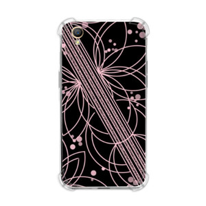 Casing HP softcase black pink flower