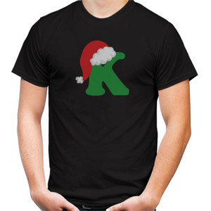 Kaos Christmas Letter K Alphabet Natal