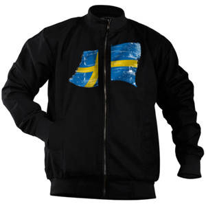 Jaket Bomber Sweden Grunge Flags