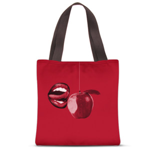 Tas Tote Fullprint Apple Lips