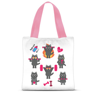 Tas Tote Fullprint Kitty Exercise - On Fire
